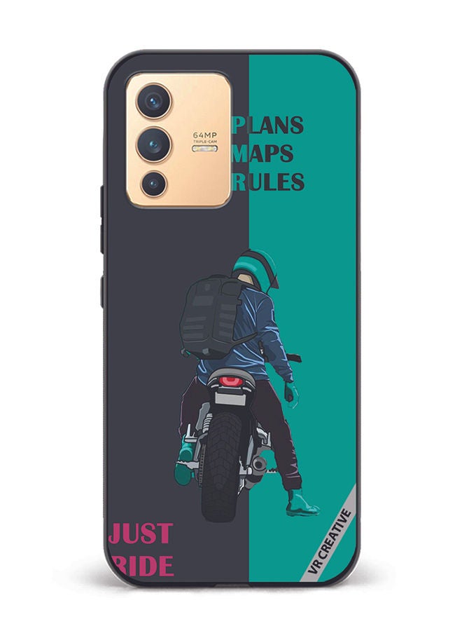 VR CREATIVE Protective Case Cover For Vivo V23 5G Just Ride Design Multicolour - Image 1