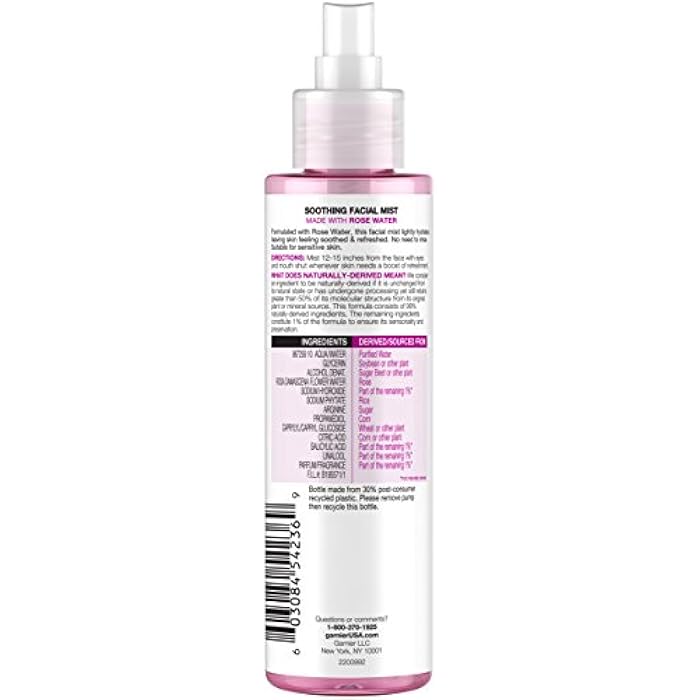 Garnier SkinActive Facial Mist Spray with Rose Water, 4.4 Fl Oz (130mL), 1 Count (Packaging May Vary) - Image 2