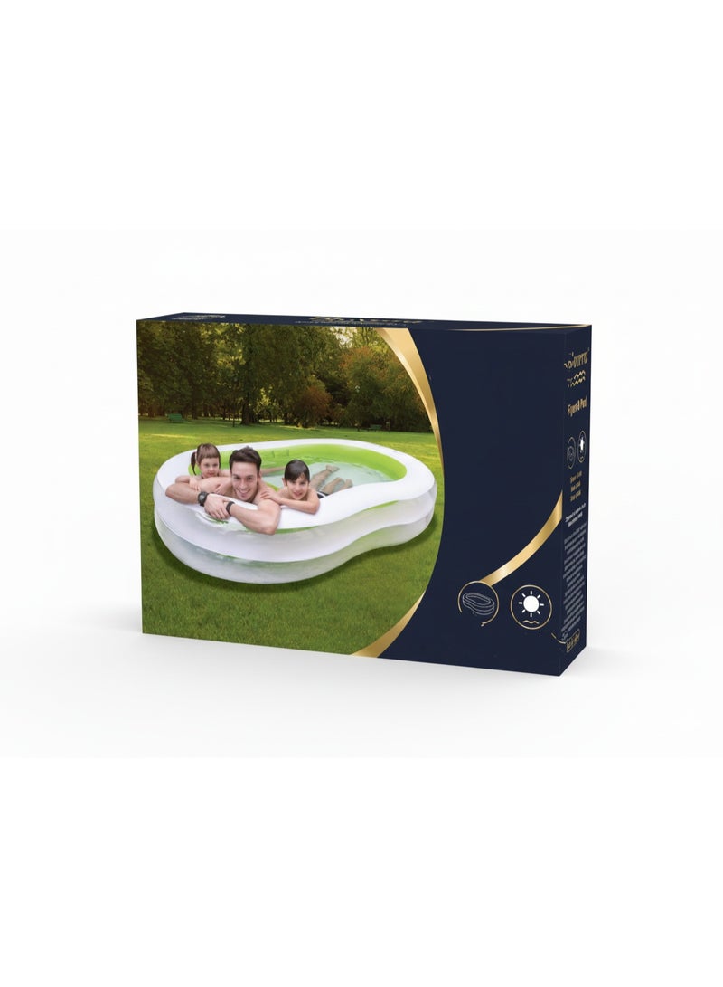بلوفيرا  مسبح على شكل رقم 8 أخضر مسبح عائلي بتصميم مميز  240×140×47 سم - Image 1