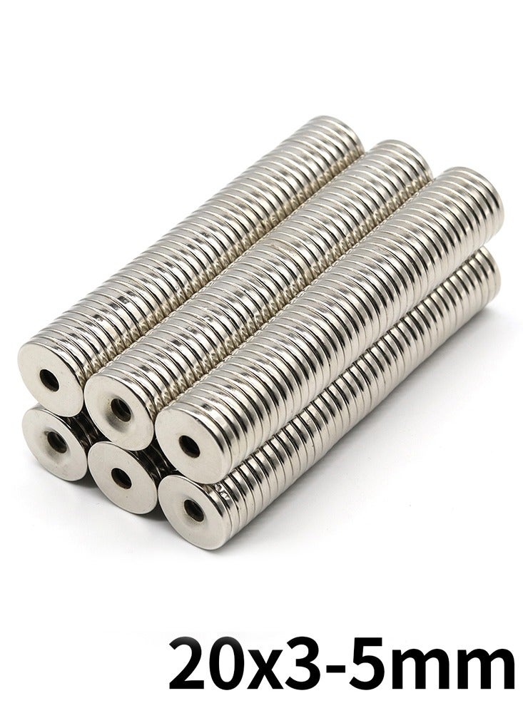 10Pcs 20mm x 3mm Hole 5mm Neodymium Magnet 0.79x0.12-0.2inch NdFeB N35 Round Super Powerful Strong Permanent Magnetic imanes Disc Refrigerator Magnet - Image 1
