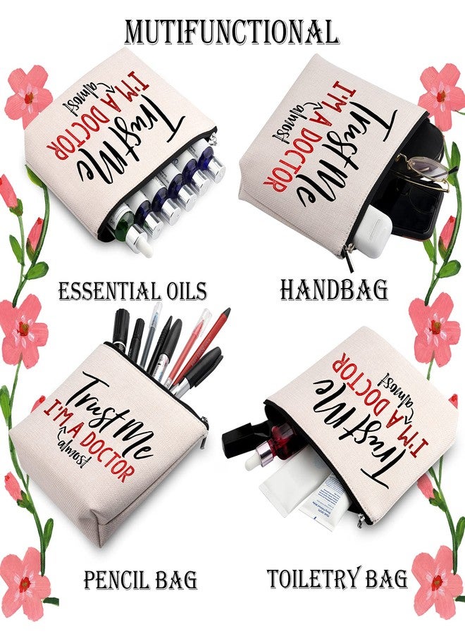 حقيبة مكياج بسحاب من ماركة WCGXKO، هدية مثالية للطبيب المستقبلي، هدية رائعة، صدقني، أنا على وشك أن أصبح طبيباً، هدية مثالية لتخرج الطبيب (على وشك أن أصبح طبيباً). - Image 4