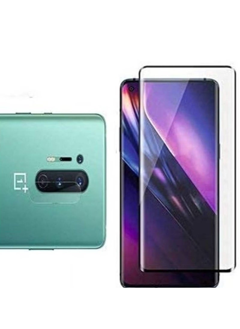 OnePlus 8 Pro Screen Protector UV + Camera Lens Protector, 【2+1 】【UV Lamp 】 Clear Curved Edge Tempered Glass for OnePlus 8 Pro 6.78-Inchr (for UV-Oneplus 8pro) - Image 1