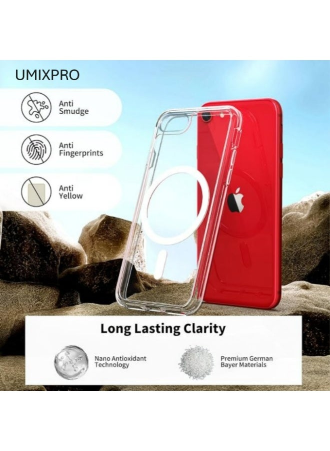 UMIXPRO Magnetic Clear Phone Case for iPhone SE 2020/2022, iPhone 8/7, MagSafe Compatible, Shockproof - Image 4