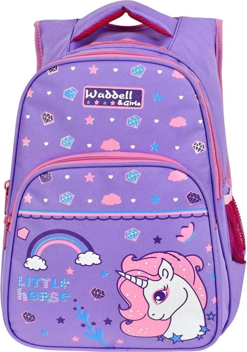 ماشو تريند Lilac Crystal Unicorn School Bag + Nutrition Unicorn Bag Primary School Bag Backpack Sling Bag