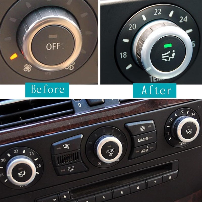 QASULER Climate Control Knob Cover for BMW 5 Series E60 E61 - Image 5