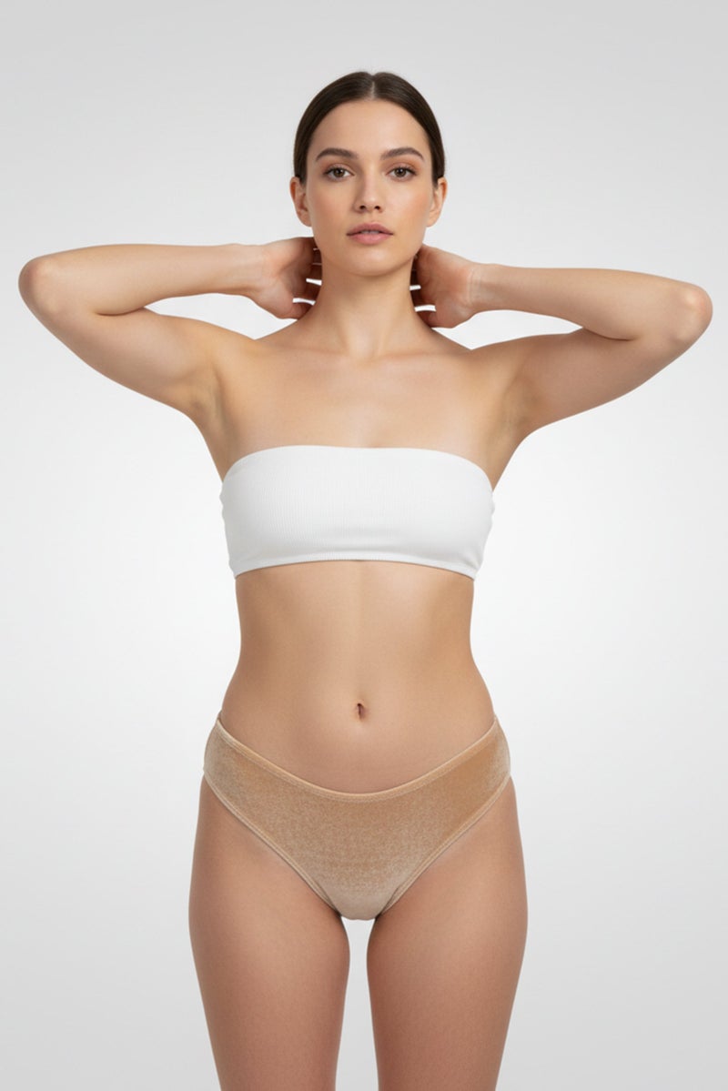 PUBLIC DESIRE بيكيني سفلي منقوش للنساء، تان - Image 1