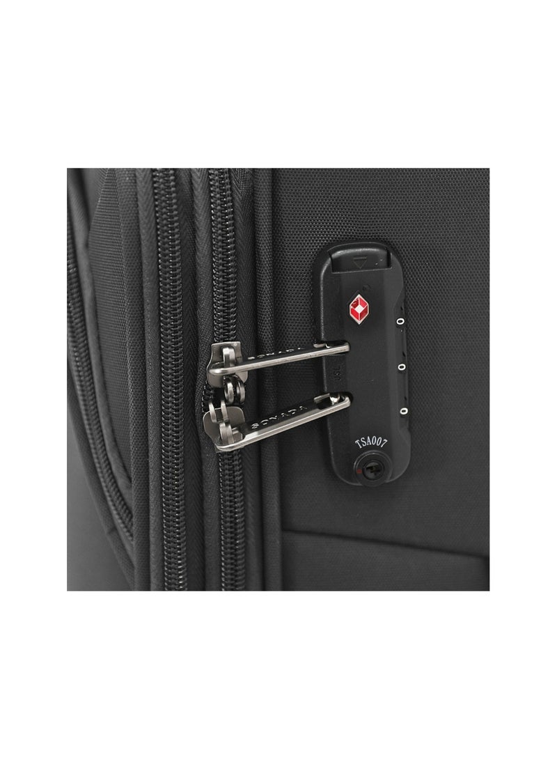 SONADA Softside Luggage Spinner Trolley Bag 3 Pieces Set,Grey (S-20",M-24",L-28") - Image 4