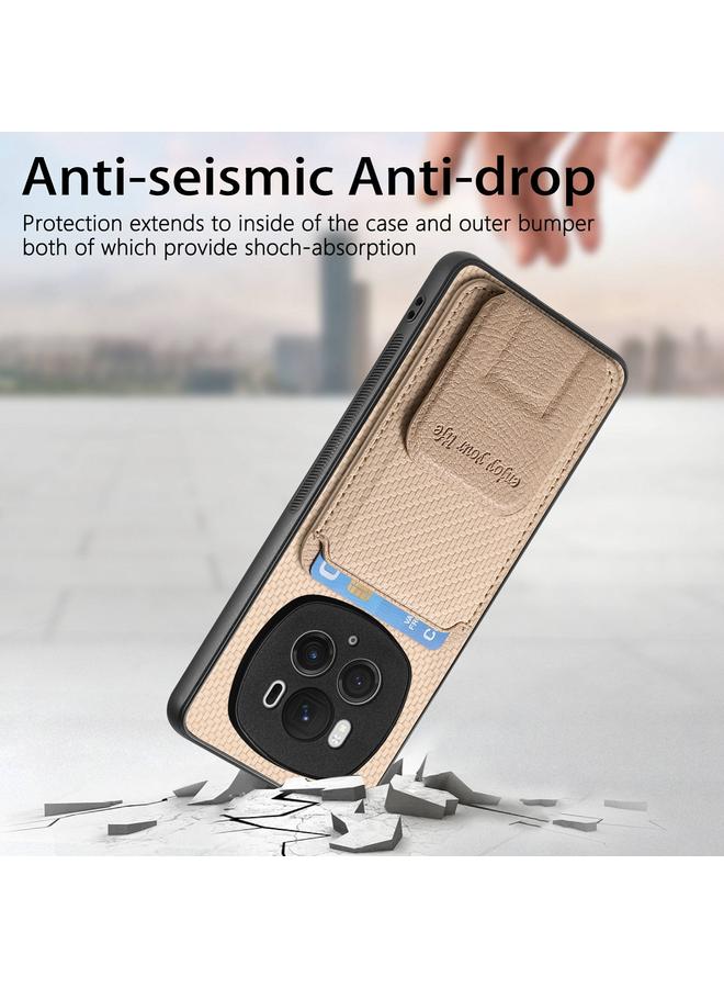 S-TOP Case For Honor Magic6 Pro Carbon Fiber Card Bag Fold Stand Phone Case - Image 3