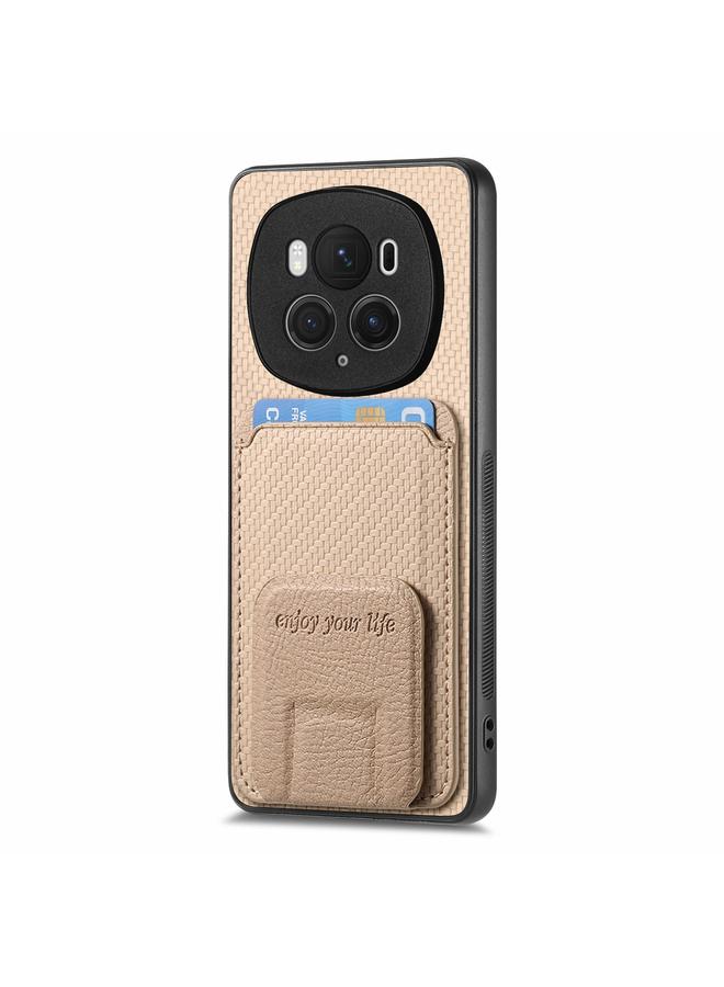 S-TOP Case For Honor Magic6 Pro Carbon Fiber Card Bag Fold Stand Phone Case - Image 2
