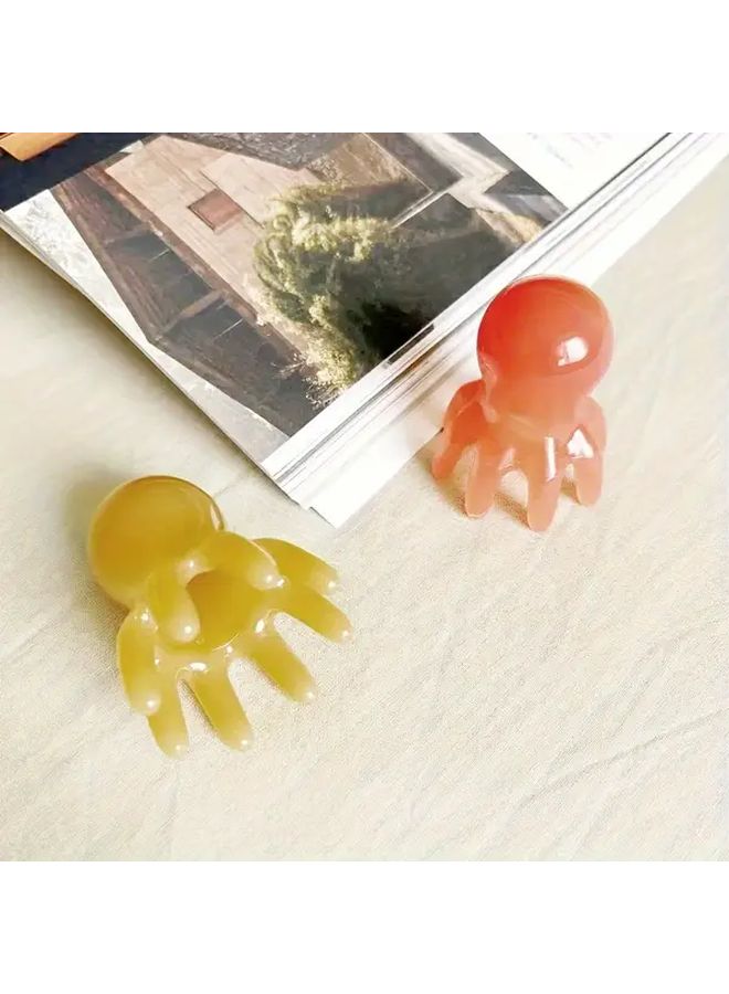 Octopus Head Massager 2 Pieces Random Color Handheld Muscle Relaxation Tool Ergonomic Design Portable Travel Massager - Image 2