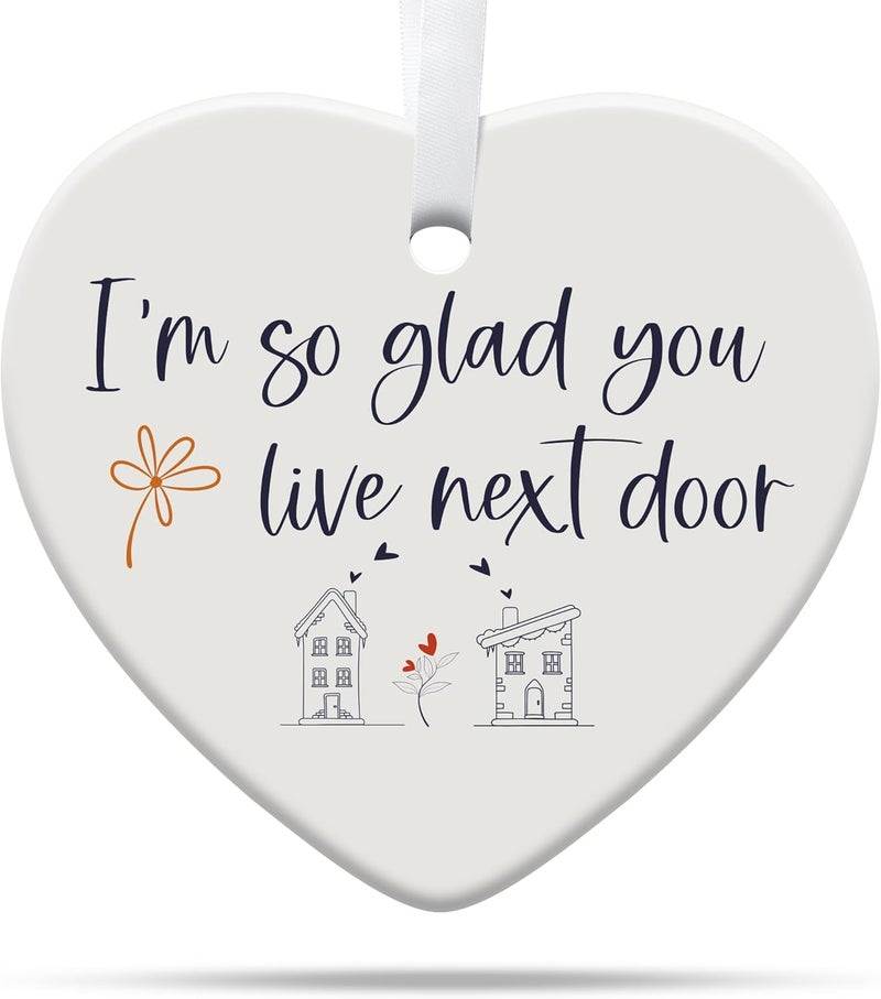 88FERMION Friendship Gifts for Women, Neighbor Gifts, Best Friend, Funny, Work Besties, Friend Ornaments for Women, Ceramic Christmas Ornaments - Image 1