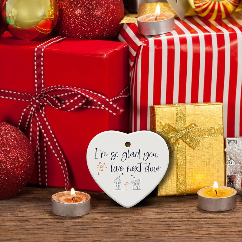 88FERMION Friendship Gifts for Women, Neighbor Gifts, Best Friend, Funny, Work Besties, Friend Ornaments for Women, Ceramic Christmas Ornaments - Image 5