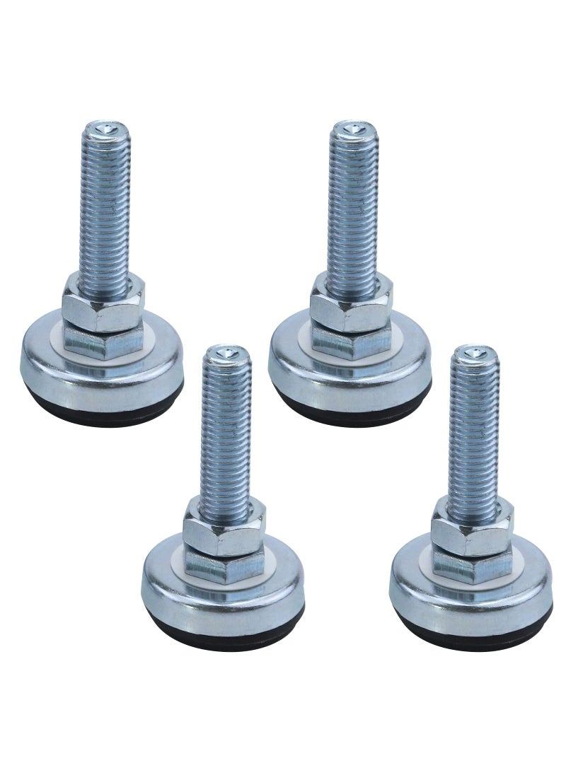 Antrader Antrader 4PCS M12 Thread Adjustable Pole Leveling Foot Carbon Steel Shockproof Self Leg Leveler  Base Diameter 135 Inch 600 LB Capacity for Workbench Machine Cabinet  Heavy Duty Applications 