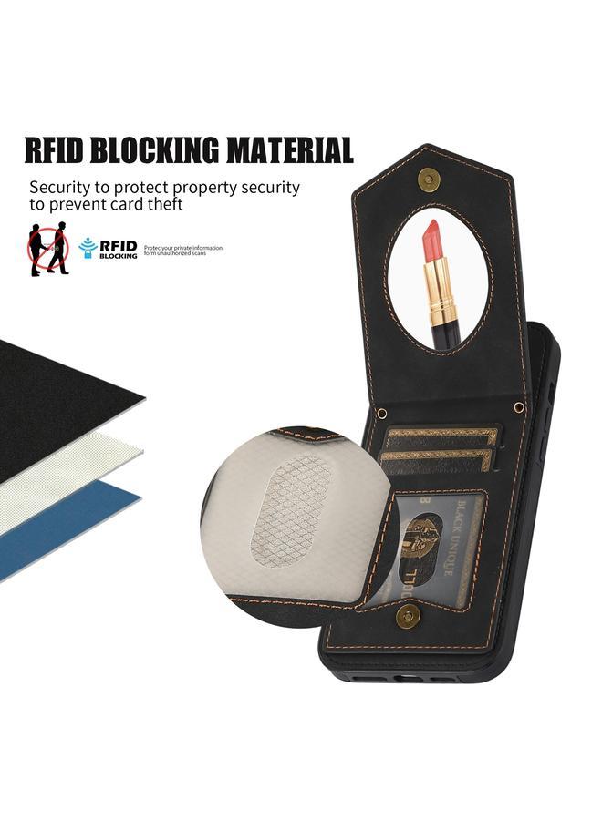 اس-توب جراب لهاتف iPhone 6s / 6 جراب هاتف RFID ذو نسيج معيني مع حبل ومرآة - Image 4