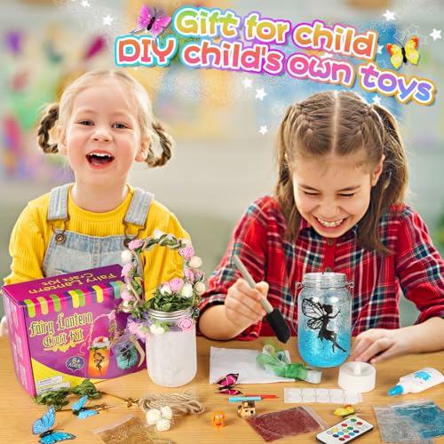 Alritz Fairy Lantern Craft Kit, Christmas Gifts for Kids Girls, Remote Control Mason Jar Night Light, DIY Garden Decorations Art Project Ornaments, Creative Activities Birthday Ages 4 5 6 7 8 9 10 11+ - Image 2