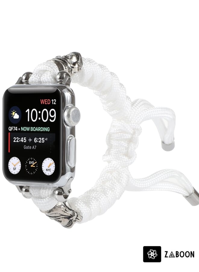 Zaboon Skull Umbrella Cord Braided Watch Band  Apple Watch Ultra 49mm / Series 8&7 45mm / SE 2&6&SE&5&4 44mm / 3&2&1 42mm - Image 1