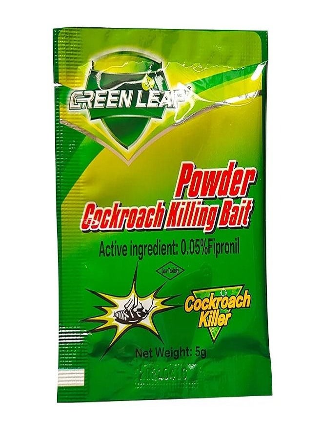 Green Leaf - green leaf powder cockroach killing bait, Strongly effective in killing cockroach and its eggs, 50 Packets Per Box - Image 1