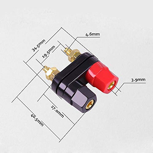 bnafes 4Pcs Banana Plug Jack Female Socket Gold Plated Terminal Binding Post Dual 4mm Banana Plugs Connector for Speaker Amplifier Terminal - Image 3
