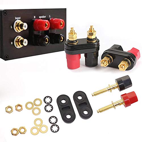 bnafes 4Pcs Banana Plug Jack Female Socket Gold Plated Terminal Binding Post Dual 4mm Banana Plugs Connector for Speaker Amplifier Terminal - Image 4