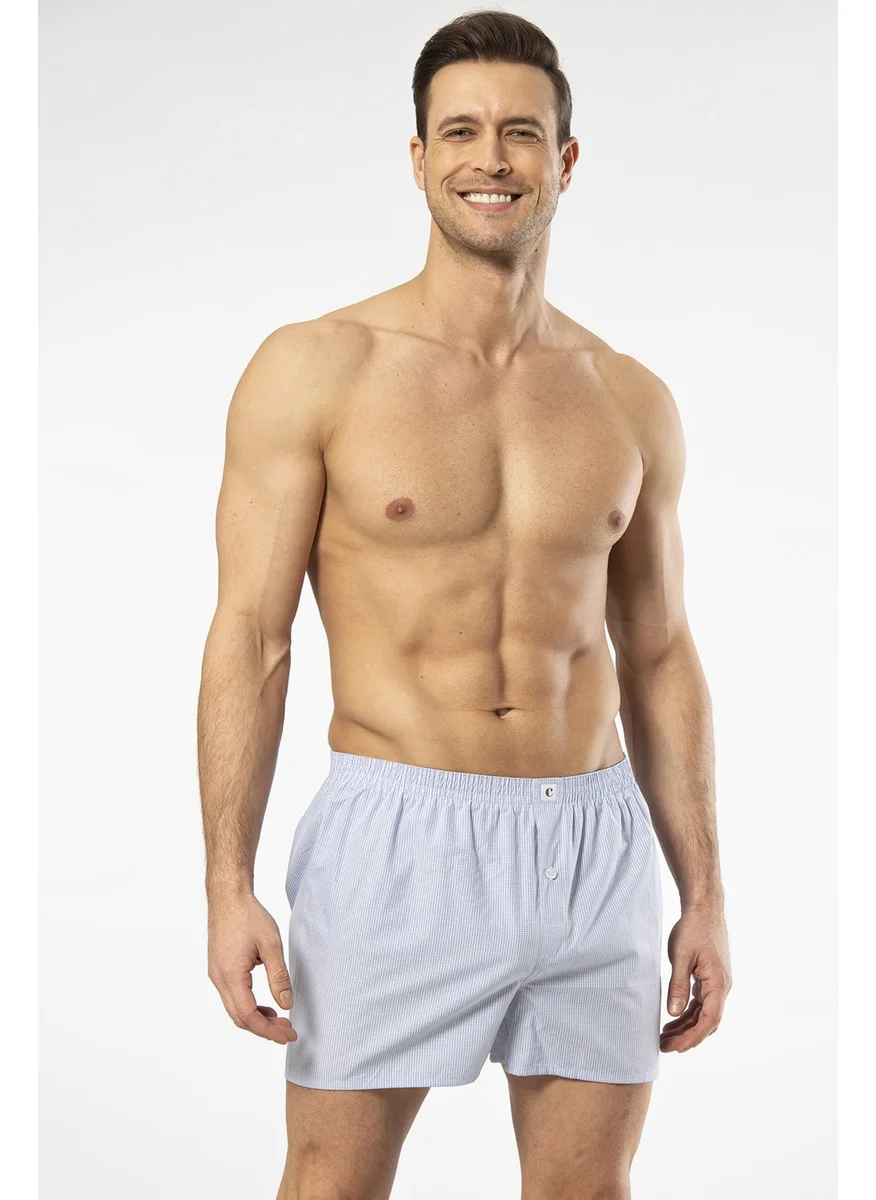 cacharel 1113 Men's Poplin Boxer-Light Blue
