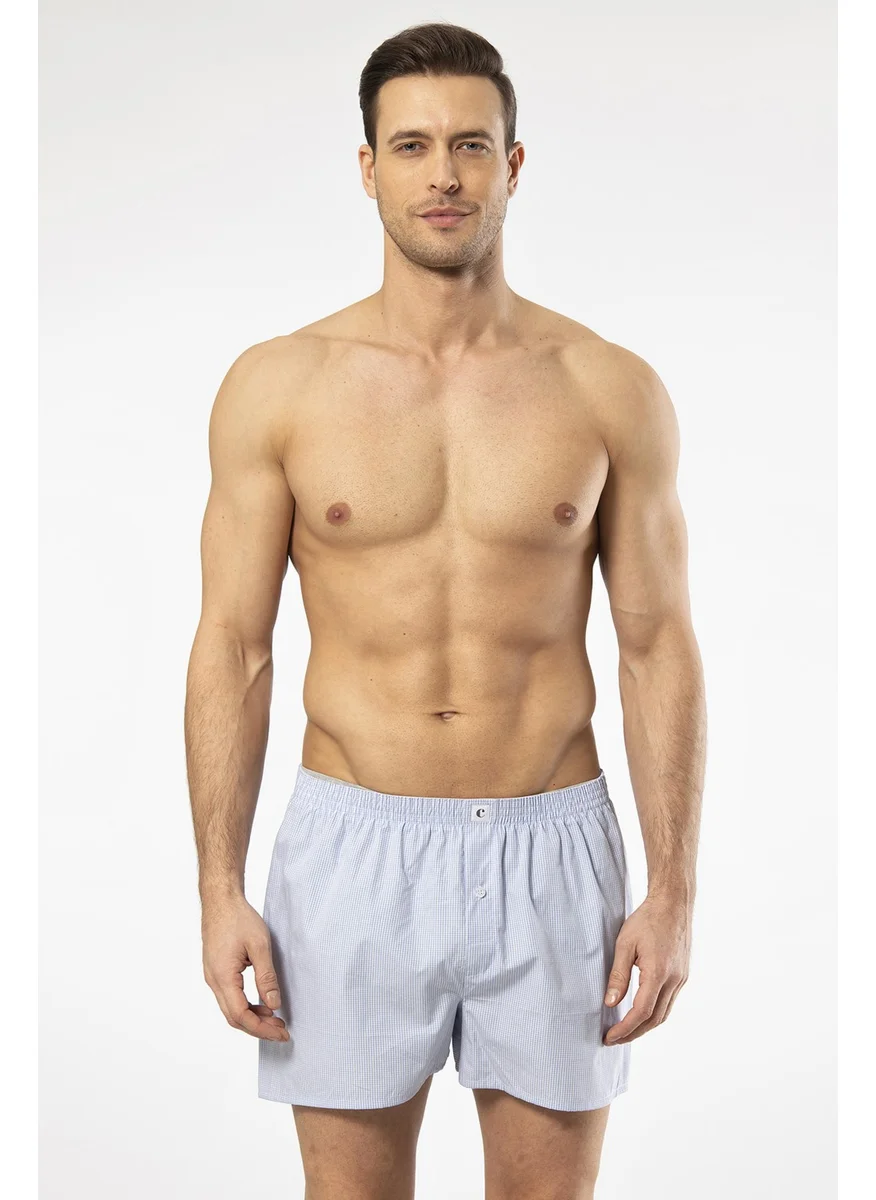 cacharel 1113 Men's Poplin Boxer-Light Blue