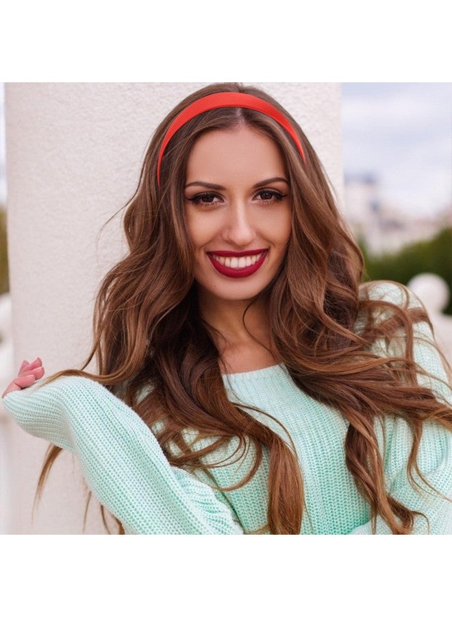 فيلسكرون عقال أحمر عصابات رأس من الساتان للنساء والفتيات غير قابلة للانزلاق 1.3 بوصة النساء العصابات الشعر هالوين تأثيري Diy عطلة رئيس الفرقة هدايا للأمهات الأخوات إكسسوارات الشعر - Image 2