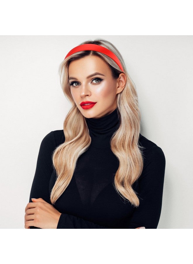 فيلسكرون عقال أحمر عصابات رأس من الساتان للنساء والفتيات غير قابلة للانزلاق 1.3 بوصة النساء العصابات الشعر هالوين تأثيري Diy عطلة رئيس الفرقة هدايا للأمهات الأخوات إكسسوارات الشعر - Image 3