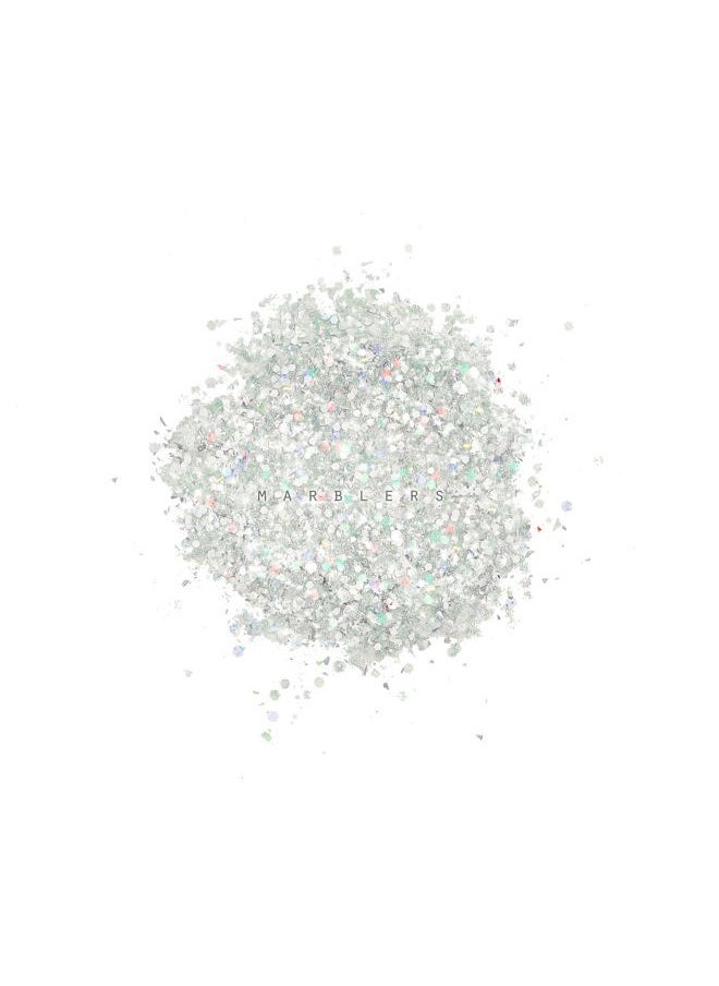 MARBLERS Mixed Shaped Face & Body Glitter [Silver] 0.18oz (5g) | Chunky | Chopped | Flake | Non-Toxic | Vegan | Cruelty-Free | Festival, Rave & Party Makeup | Eye, Hair, Nail Polish, Eyeshadow  - Image 2