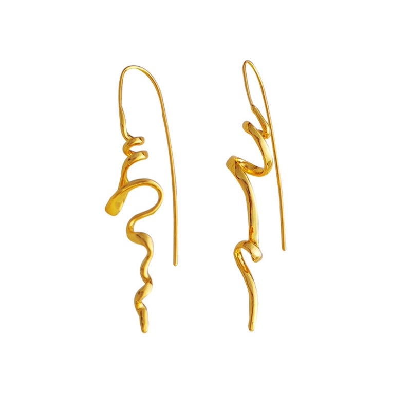 BLBLJERY Gold Earrings for Women Trendy Spiral Threader Earrings Silver Dangle Drop Earring Hypoallergenic 14k Gold Twist Simple Unique Earring Unique Jewelry - Image 1