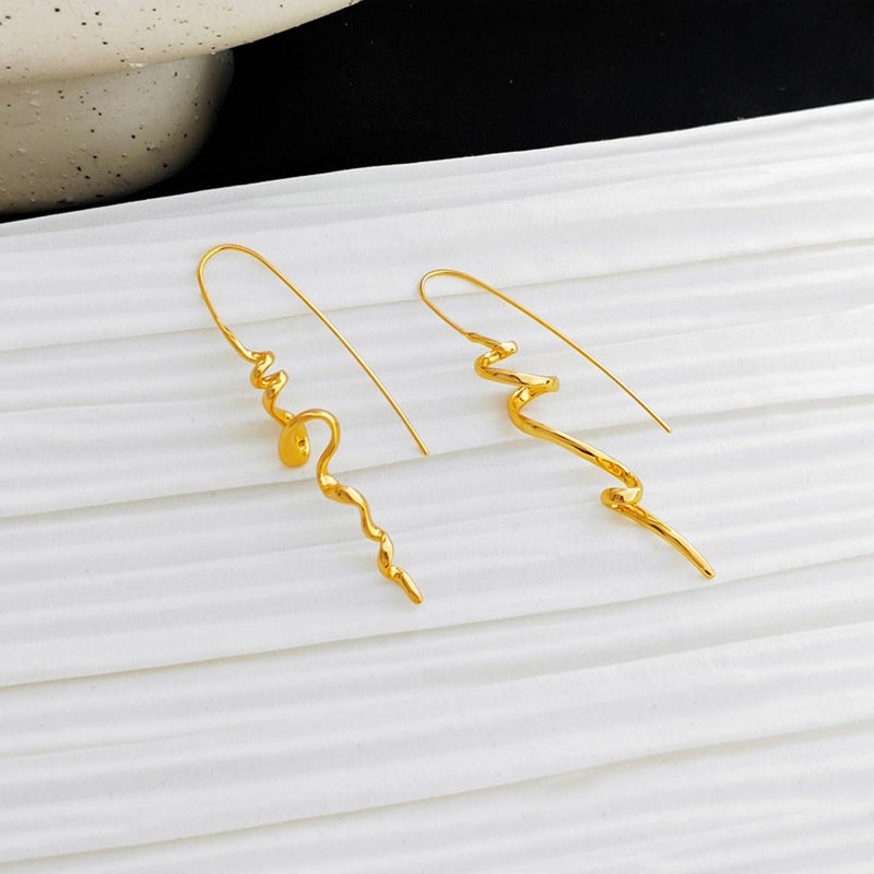 BLBLJERY Gold Earrings for Women Trendy Spiral Threader Earrings Silver Dangle Drop Earring Hypoallergenic 14k Gold Twist Simple Unique Earring Unique Jewelry - Image 5