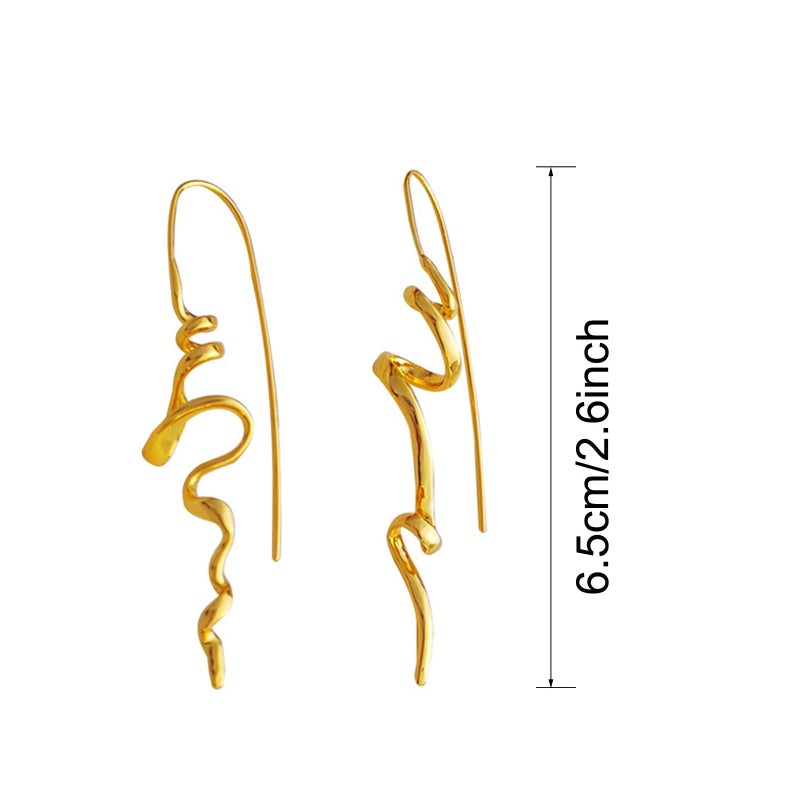 BLBLJERY Gold Earrings for Women Trendy Spiral Threader Earrings Silver Dangle Drop Earring Hypoallergenic 14k Gold Twist Simple Unique Earring Unique Jewelry - Image 2