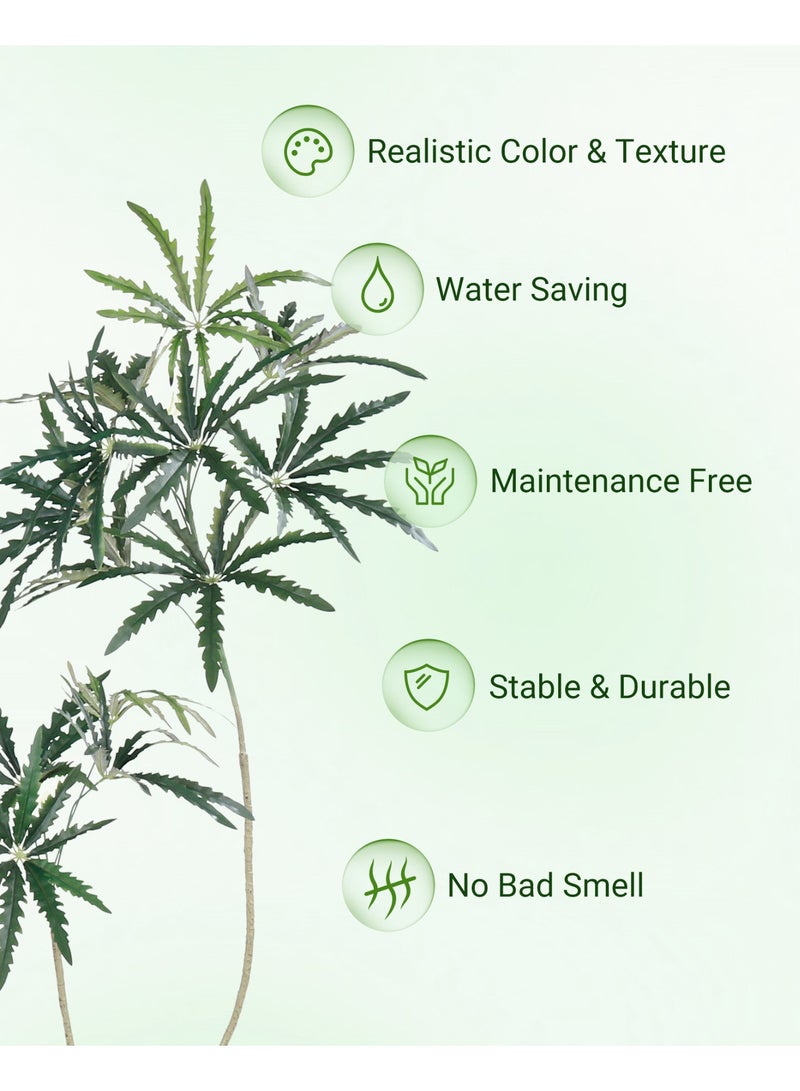 Generic Artificial Tree, 160cm Peacock Wood - Premium Fake Plant with Natural Trunk & Silk Leaves, Realistic Indoor Potted Tree for Living Room Decor, Home Office Decoration  - Image 4