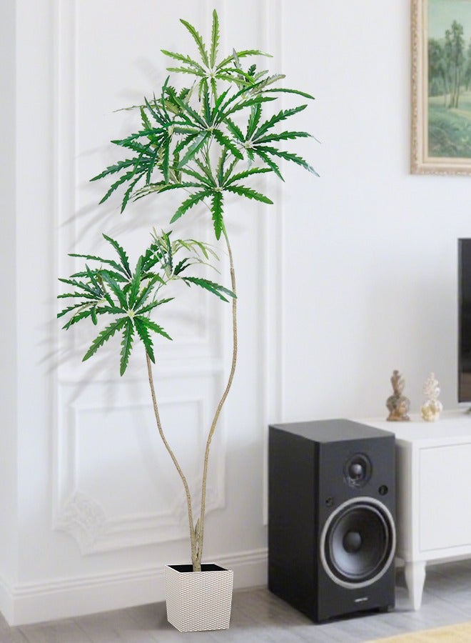Generic Artificial Tree, 160cm Peacock Wood - Premium Fake Plant with Natural Trunk & Silk Leaves, Realistic Indoor Potted Tree for Living Room Decor, Home Office Decoration  - Image 1