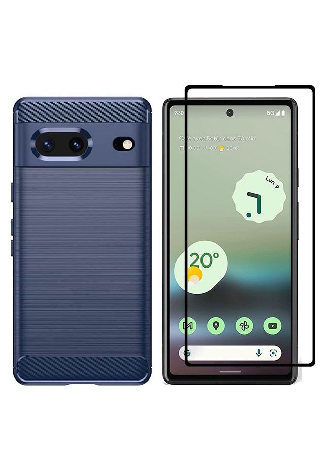 CATANES 2 Pack For Google Pixel 7a Case And Screen Protector Soft TPU Bumper Protective Back Case Blue  - Image 2