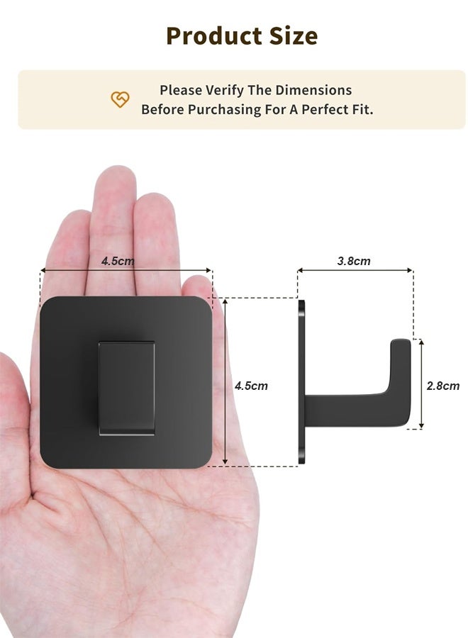 مجموعة من 5 خطافات مناشف وأردية حمام للحمامات، خطافات معطف سوداء غير لامعة للتعليق، خطافات دش متينة من الفولاذ المقاوم للصدأ مثبتة على الحائط، خطافات جدارية - Image 3