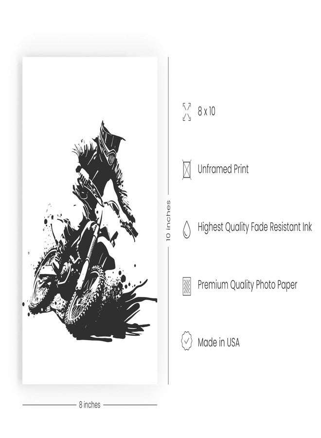 Summit Designs Motocross - Motocross Gifts, Decor For Bedroom Wall, Posters For Wall, Dirt Bike Decor, Art, Bike Art - Unframed Set Of 6 (8x10) Prints - Image 2