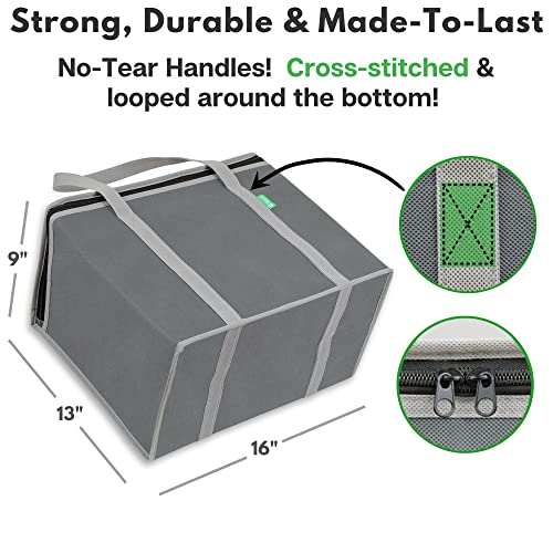 Creative Green Life XL Insulated Reusable Grocery Bags (2-Pack) - Premium Quality Cooler Bags with Hard Bottom Insert - Stands Upright, Machine Washable, Sturdy Zipper - Insulated Bag for Warm or Cold Food Delivery Bag - Image 5