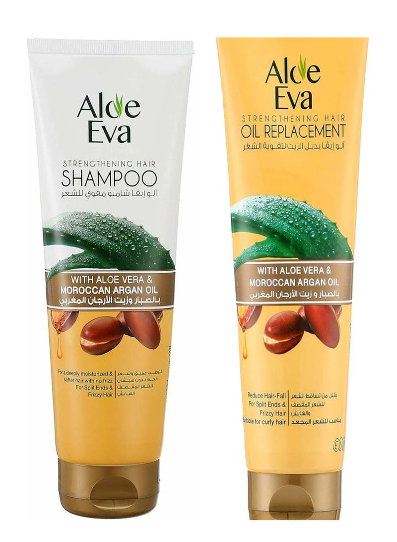 Aloe Eva Aloe Eva Shampoo With Aloe Vera & Moroccan Argan Oil +Hair Oil Replacement 480Ml