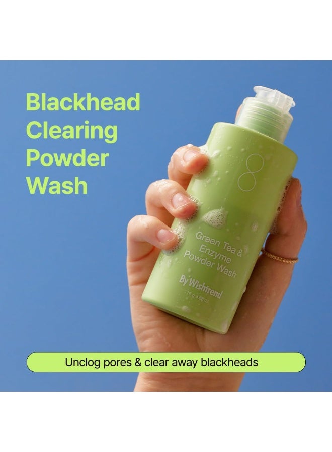 By Wishtrend Green Tea and Enzyme Powder Face Wash, All-in-One, Moisturising Daily Facial Cleanser and Gentle Exfoliating for Pores and Blackheads (3.88 oz (1 Pack)x`x` - Image 2
