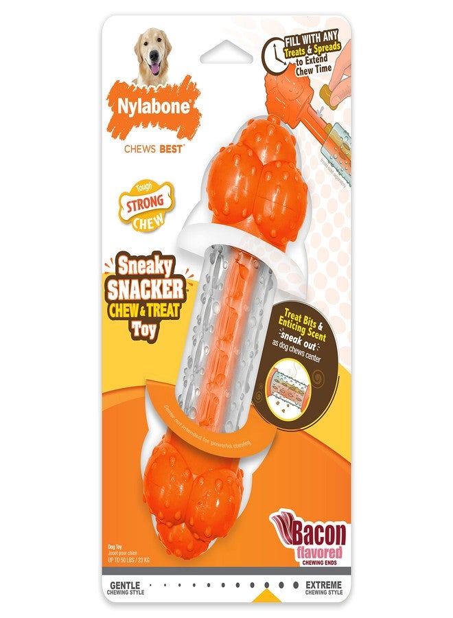 Nylabone Strong Chew Sneaky Snacker Treat Toy for Dogs, Interactive Dog Enrichment Chew Toys, Bacon Flavor, Large/Giant - Up to 50 lbs. (1 Count) - Image 1