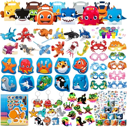 DMIGHT Under the Sea Party Favors Ocean Animals Party Stickers School Sea Shark Mermaid Party Goodie Bag Stuffer Classroom Gifts Rewards Supplies - Image 1