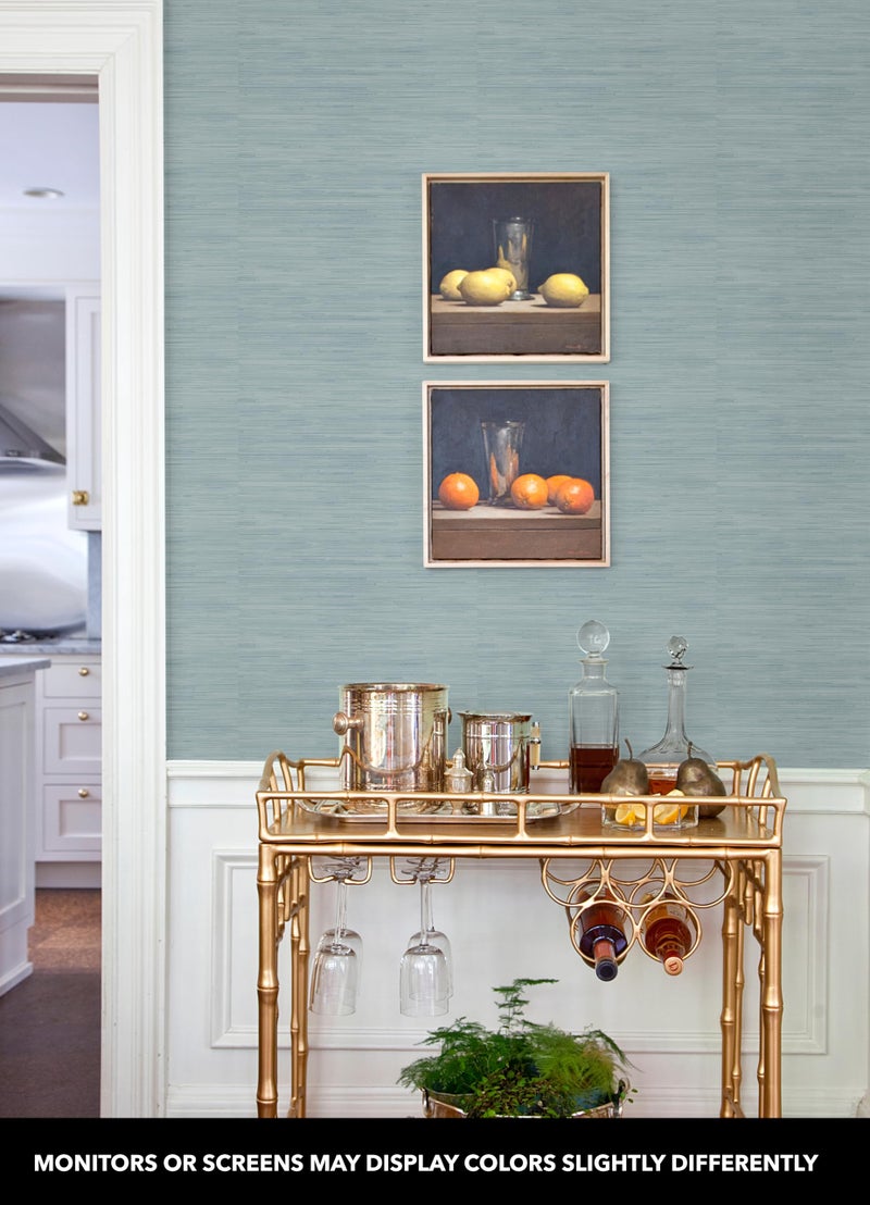 NuWallpaper x Society Social Classic Faux Grasscloth Peel and Stick Wallpaper, Sky Blue - Image 3