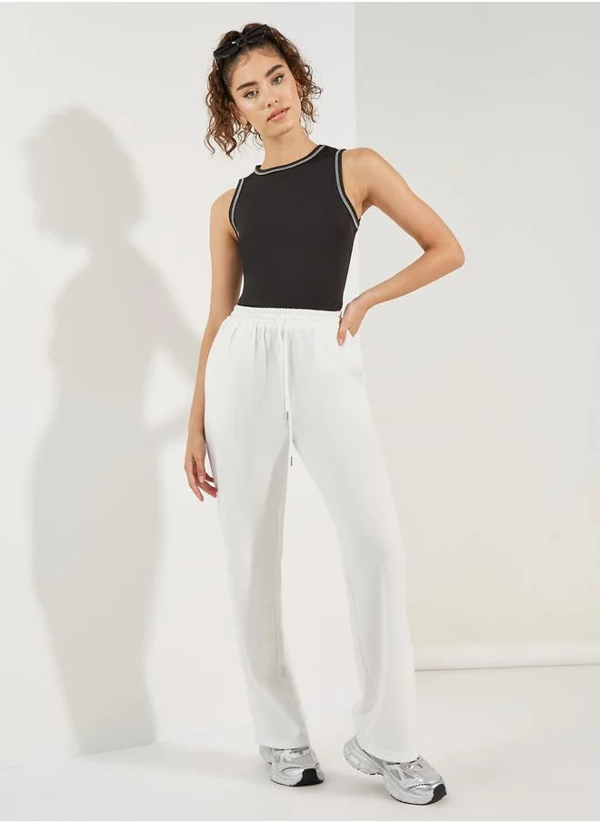 ستايلي Contrast Stitch Detail Round Neck Tank