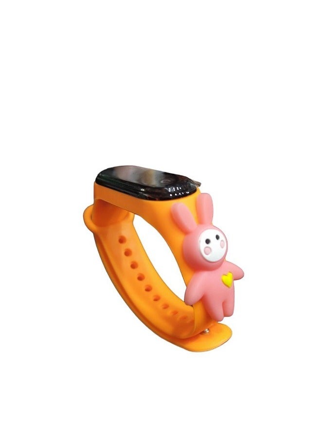 Generic - Digital Watch Touch for Boys & Girls & Yoth Rubber Strap With a Fun and Attractive Design (Rabbit) Orange - Image 1