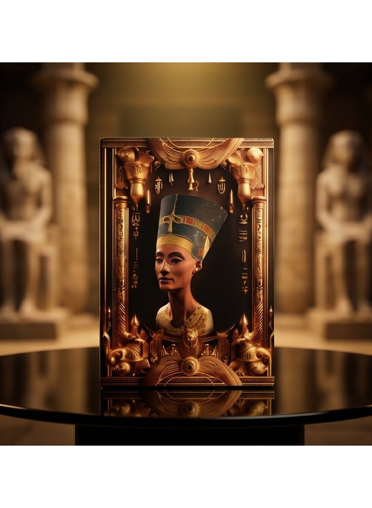 كاردس كلاب كوتشينة نفرتيتي، أوراق لعب بجودة فاخرة وتصميم مصري ذهبي برونزي، كروت مميزة للهدايا والمقتنيات - Image 3