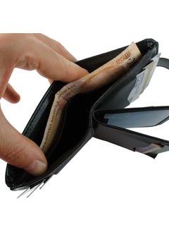Apera An-96 Full Size Faux Leather Men's Vertical Snap Wallet, 12 Card Holder, Double Paper Money Compartment  - Image 5