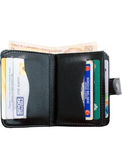 Apera An-96 Full Size Faux Leather Men's Vertical Snap Wallet, 12 Card Holder, Double Paper Money Compartment  - Image 3