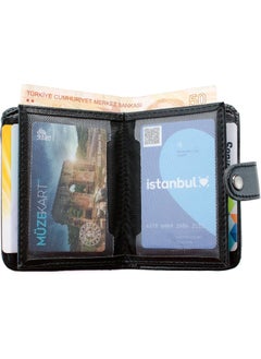 Apera An-96 Full Size Faux Leather Men's Vertical Snap Wallet, 12 Card Holder, Double Paper Money Compartment  - Image 2