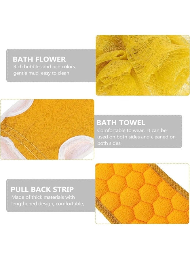 Body Scrub Tools Bath Sponge Bath Loofah Back Cleaner Exfoliating Gloves 3pcs - Image 3