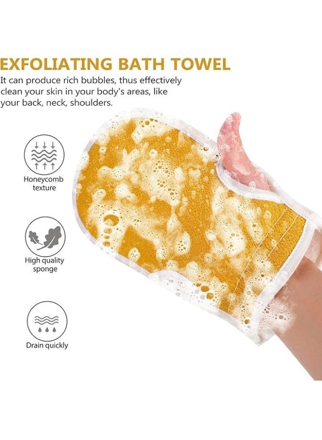 Body Scrub Tools Bath Sponge Bath Loofah Back Cleaner Exfoliating Gloves 3pcs - Image 5